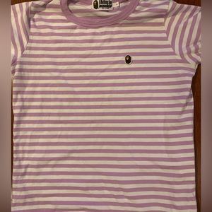 Bape Women’s T-Shirt Striped - Purple